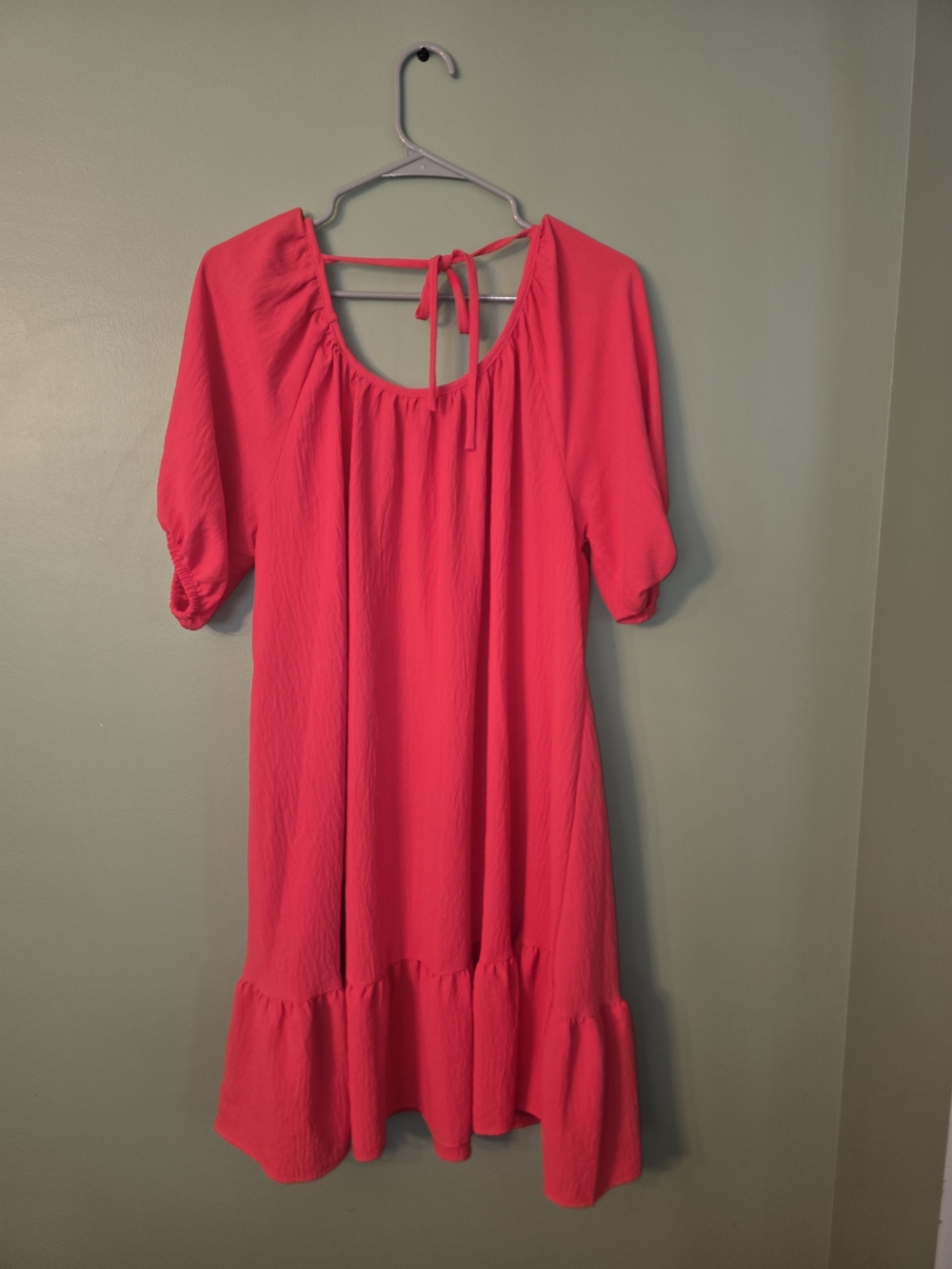 Women's Coral Ruffle-Hem Dress